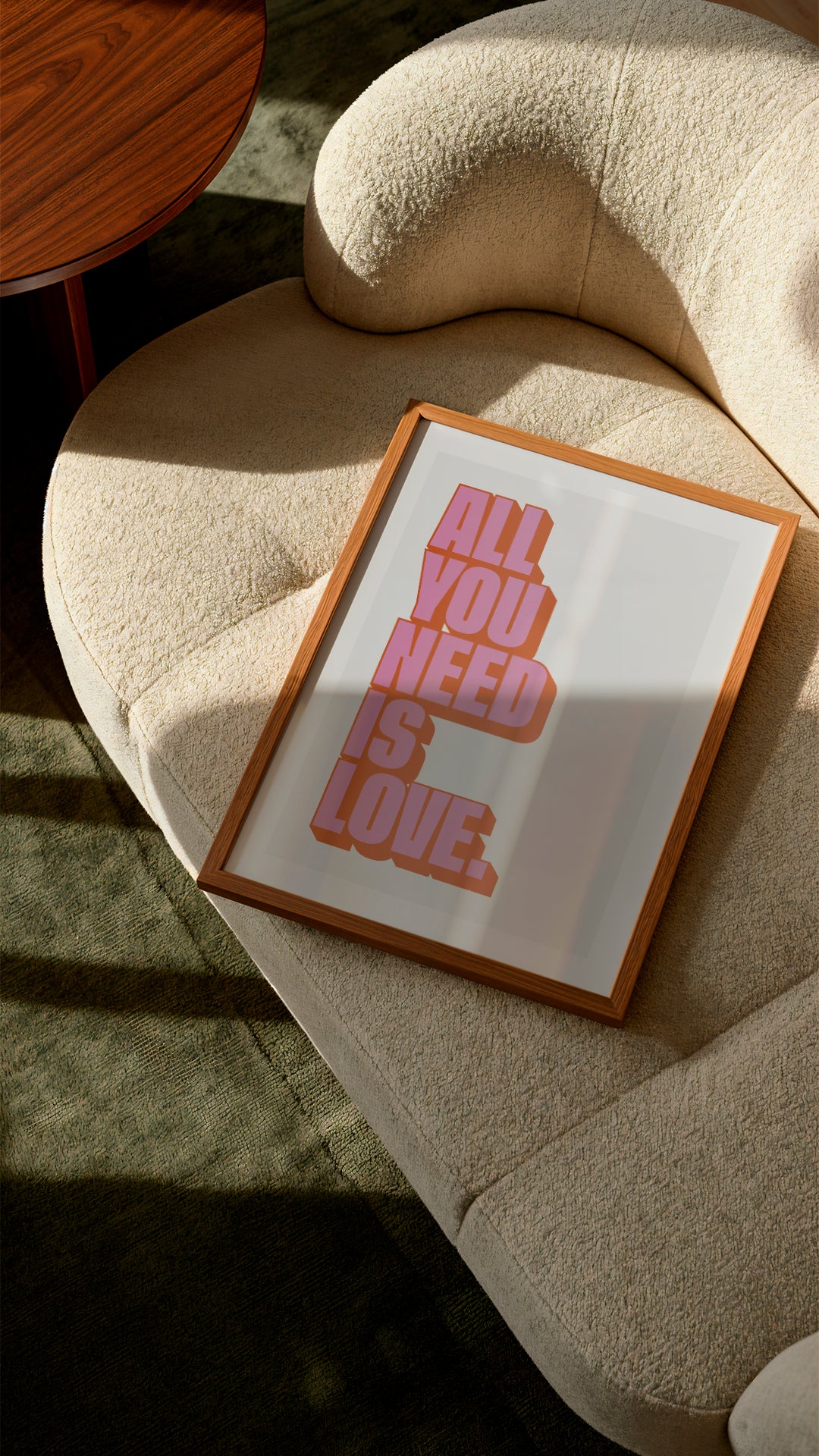 All You Need Is Love Print – Retro Typography Wall Art