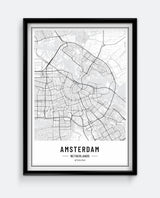 Amsterdam Map Minimal City Print