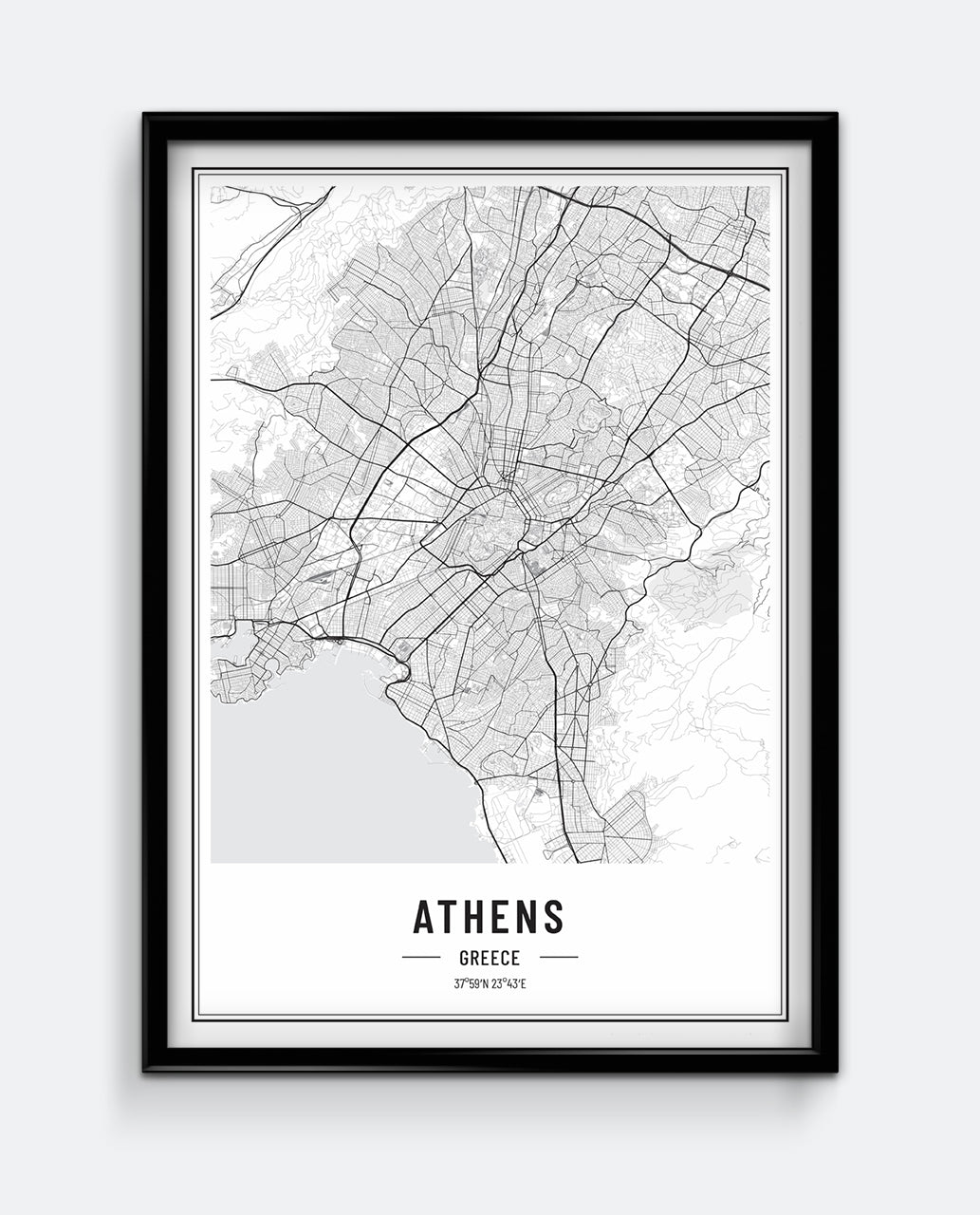 Athens Map Print