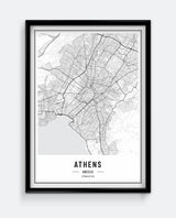 Athens Map Minimal City Print
