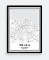 Edinburgh Map Minimal City Print
