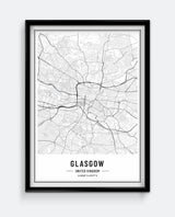 Glasgow Map Minimal City Print