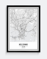 Helsinki Map Minimal City Print
