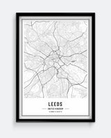 Leeds Map Minimal City Print