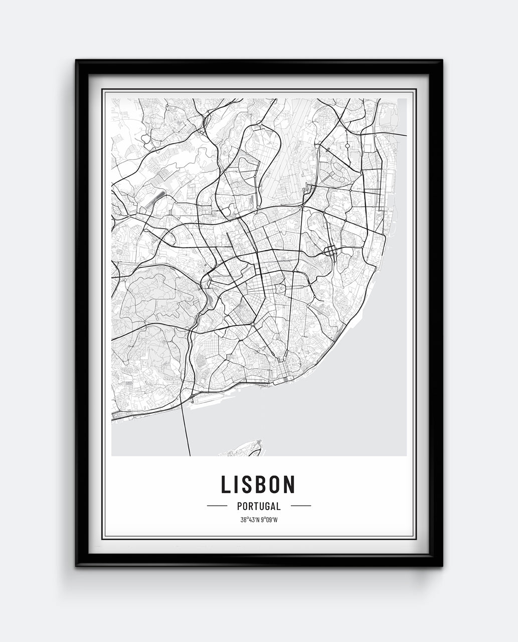 Lisbon Map Print