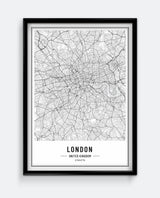 London Map Minimal City Print
