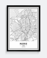 Madrid Map Minimal City Print
