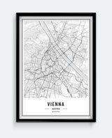 Vienna Map Minimal City Print