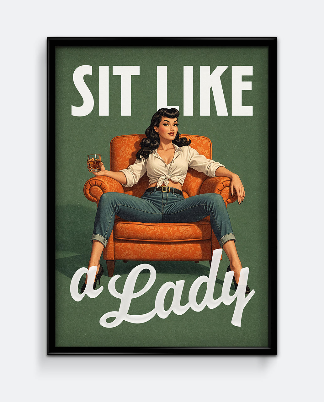 Sit Like a Lady Vintage Style Art Print