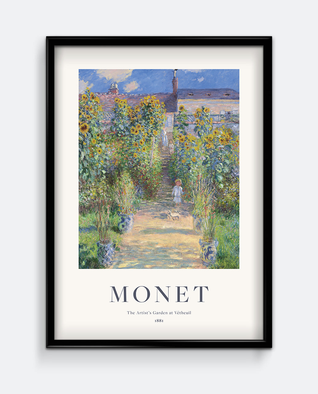 Monet The Artist’s Garden at Vétheuil Print – Impressionist Garden Wall Art