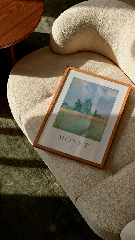 Monet Wheat Field Champ De Blé Print – Calm Impressionist Landscape Wall Art