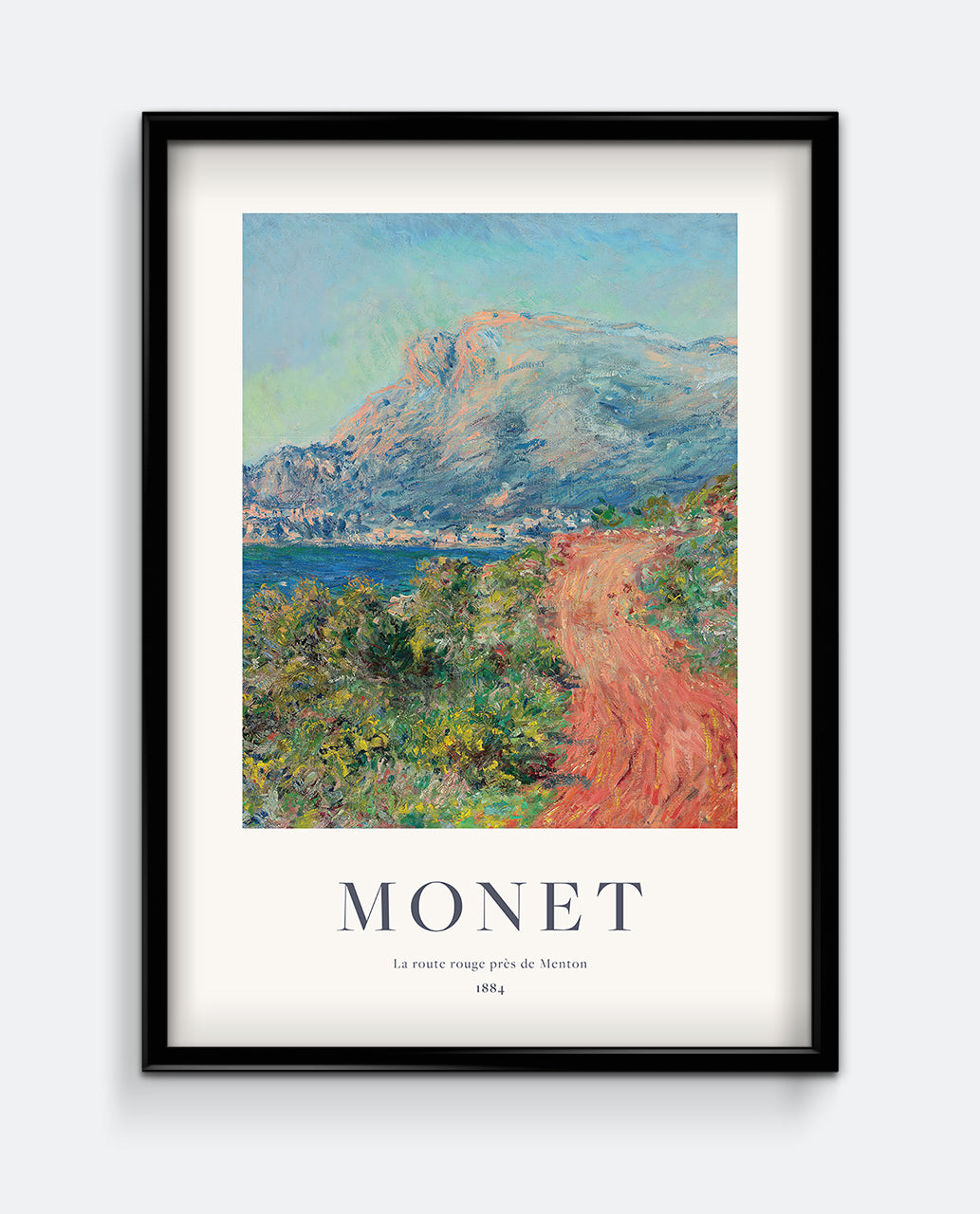 Monet Menton Landscape Print – Colourful Coastal Path Wall Art