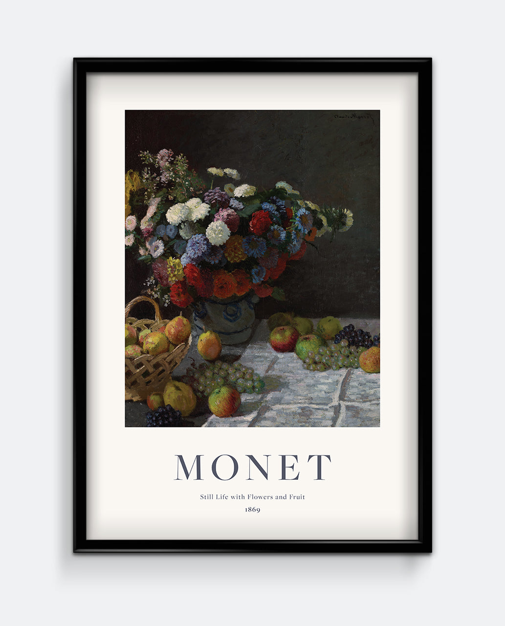 Monet Still Life with Flowers and Fruit Print – Classic Kitchen Wall Art