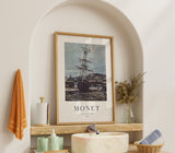 Monet Stranded Boat in Fécamp Print – Nautical Coastal Wall Art