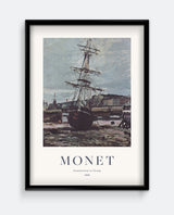 Monet Stranded Boat in Fécamp Print – Nautical Coastal Wall Art