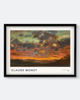 Monet Sunset Landscape Print – Dramatic Impressionist Sky Wall Art