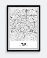 Paris Map Minimal City Print