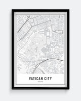 Vatican City Minimal City Map Print