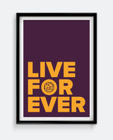 Live Forever Print – Minimal Retro Typography Poster – Bold Statement Wall Art