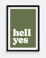 Hell Yes Minimal Statement Wall Art