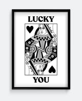 Queen Of Hearts Lucky You Art Print