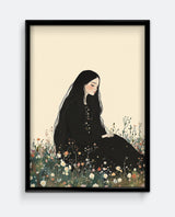 Wildflower Reverie Modern Portrait Wall Art