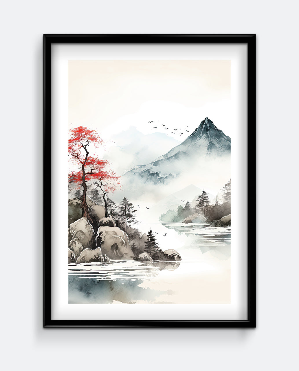 Mountain Mist Japanese-Inspired Wall Art