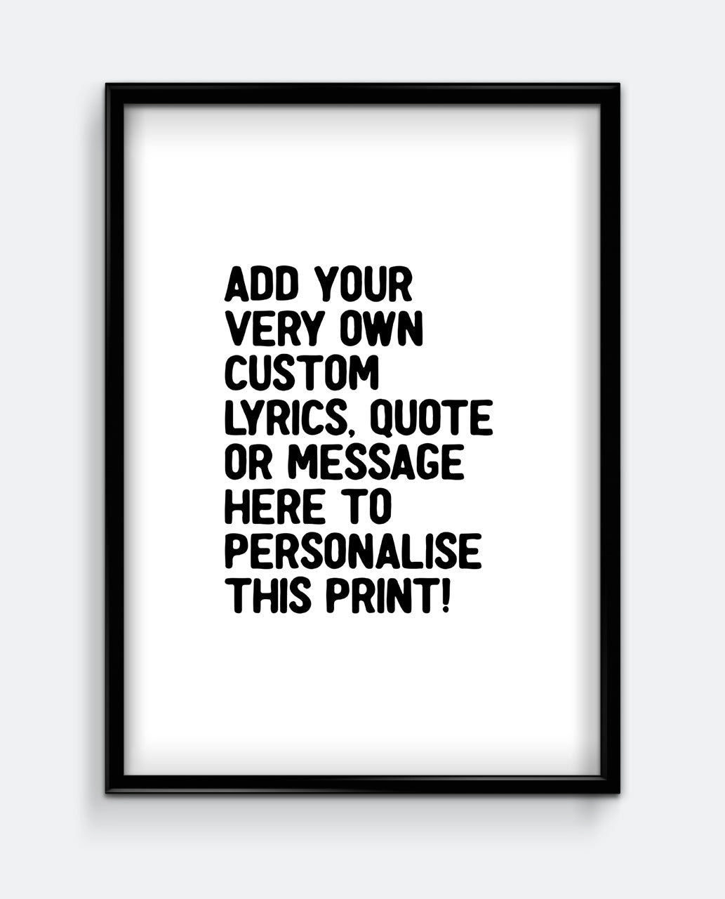 Personalised Lyrics Print #3