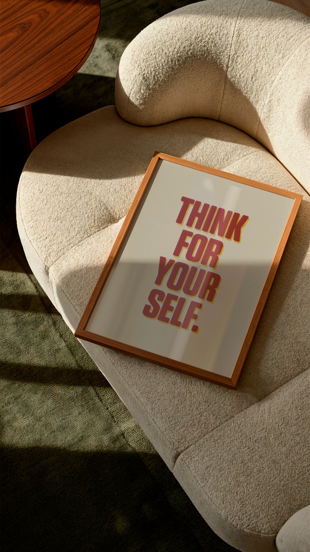 Think For Yourself Print – Retro Typography Statement Poster
