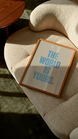 The World Is Yours Print – Retro Motivational Typography Wall Art