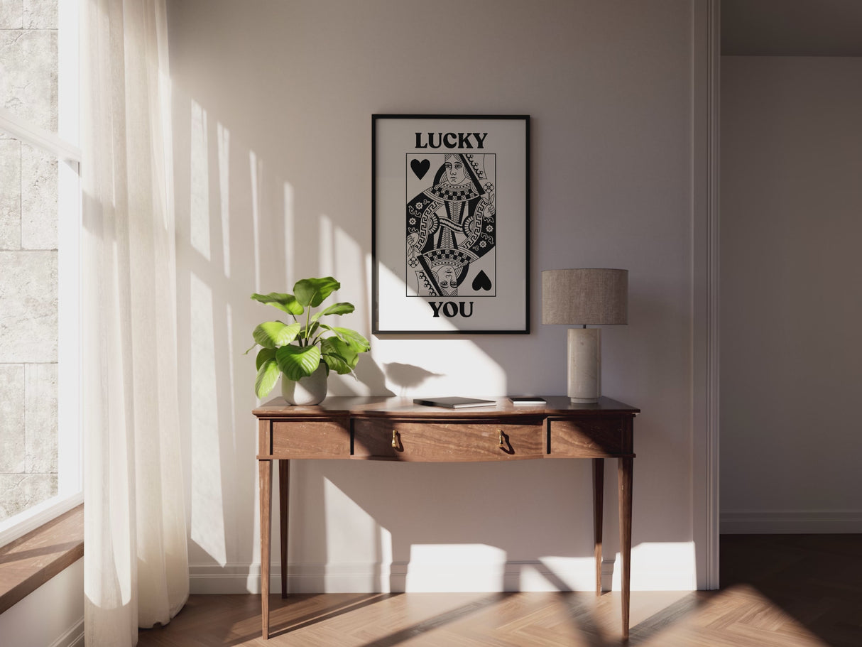 Queen Of Hearts Lucky You Art Print